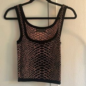 Urban Outfitters Snakeskin Pattern Knit Tank Top Crop Top